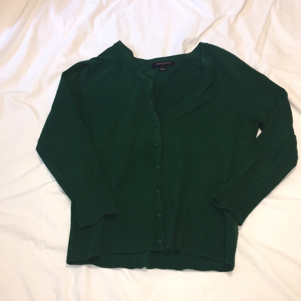 Forest green cardigan- BANANA REPUBLIC